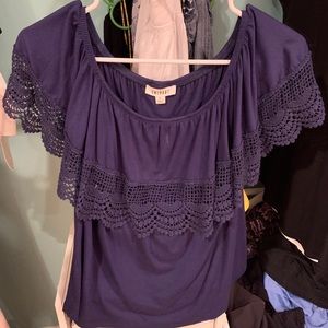 Crochet off the shoulder shirt